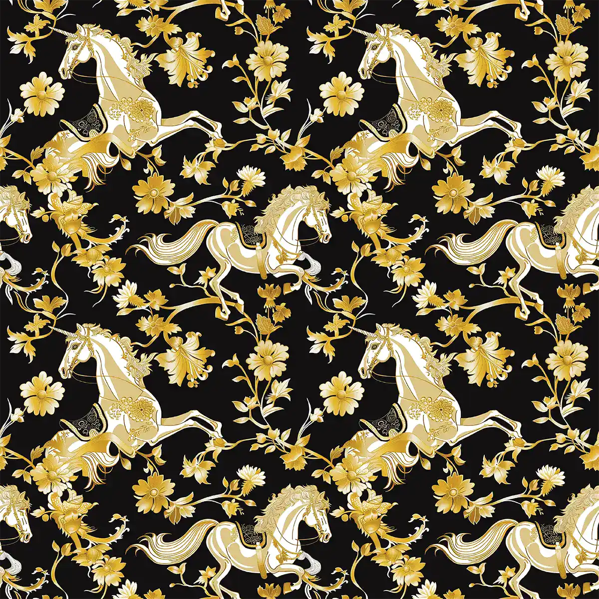 Golden Stallions Elegance Wallpaper - Image 2